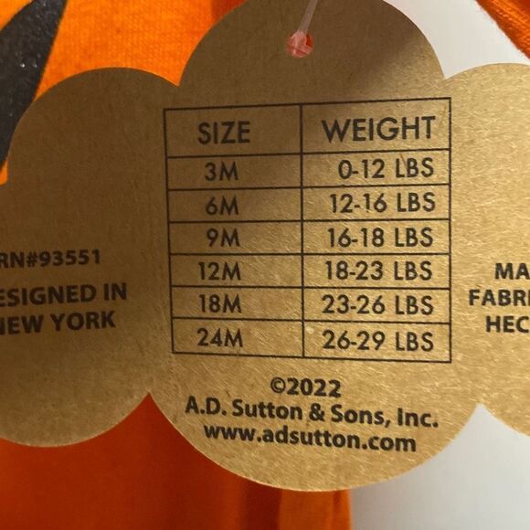 Baby Essentials NWT Halloween Outfit Set- Long Sleeve One Peice- Tulle Tutu- Pum - Picture 5 of 6